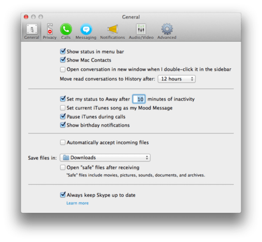 Skype for mac version 10.8.5